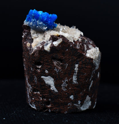 Rare Cavansite and Pentagonite Cluster with Stilbite On Matrix from Wagholi, Pune, India - 38 grams