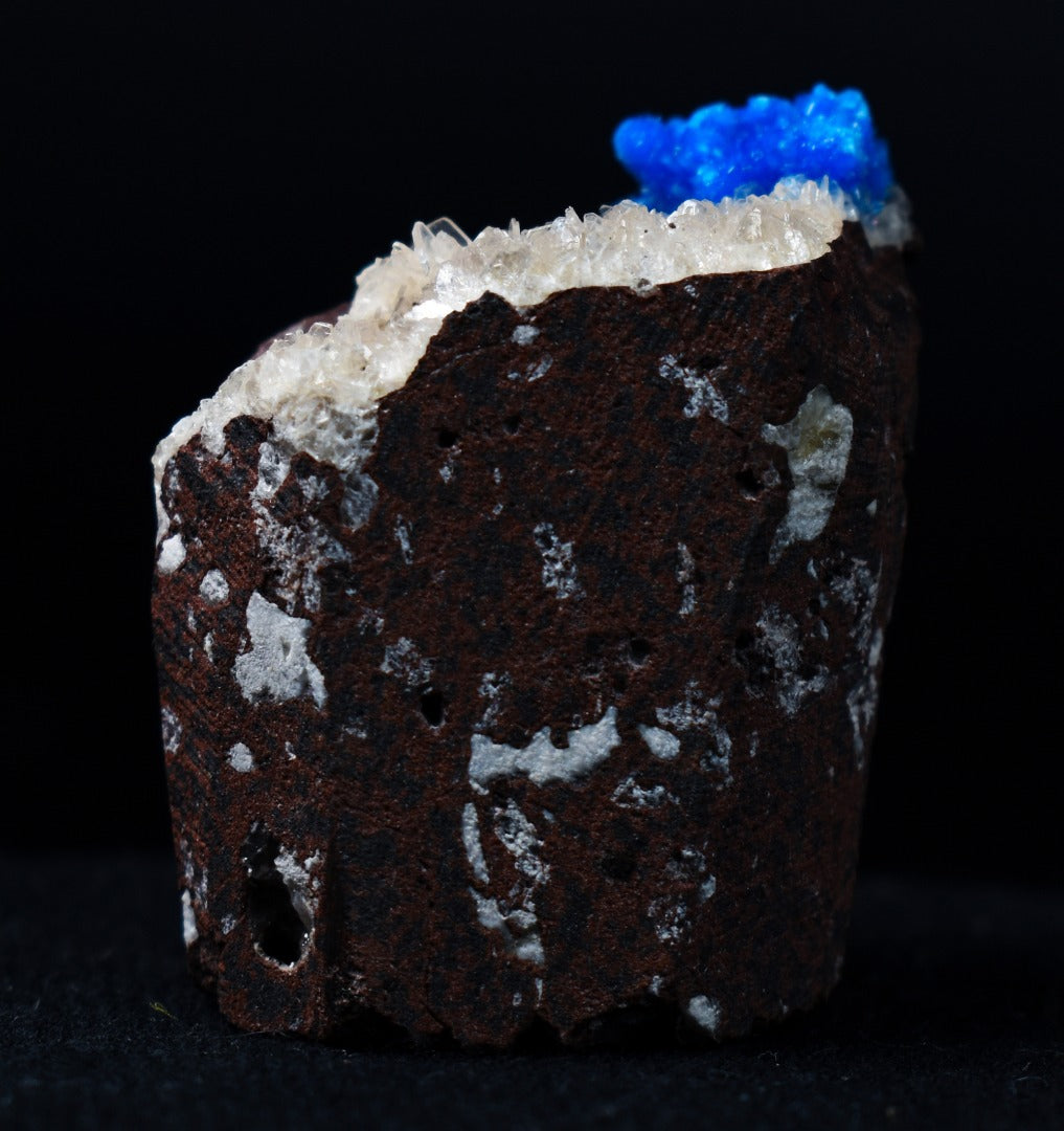 Rare Cavansite and Pentagonite Cluster with Stilbite On Matrix from Wagholi, Pune, India - 38 grams
