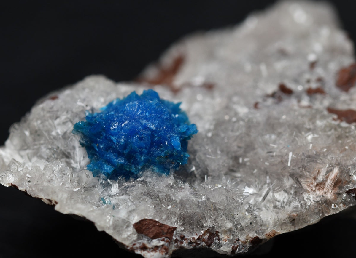 Rare Cavansite Cluster with Stilbite On Matrix from Wagholi, Pune, India - 18 grams