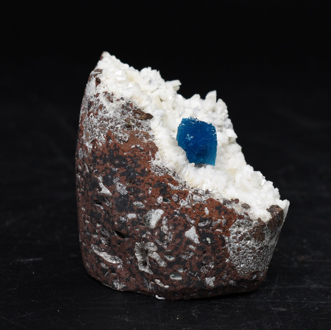Rare Cavansite Cluster with Stilbite On Matrix from Wagholi, Pune, India - 105 grams