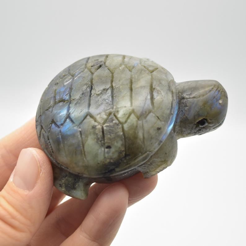 Labradorite Turtle - 7cm x 5.5cm x 2.5cm - 119 grams