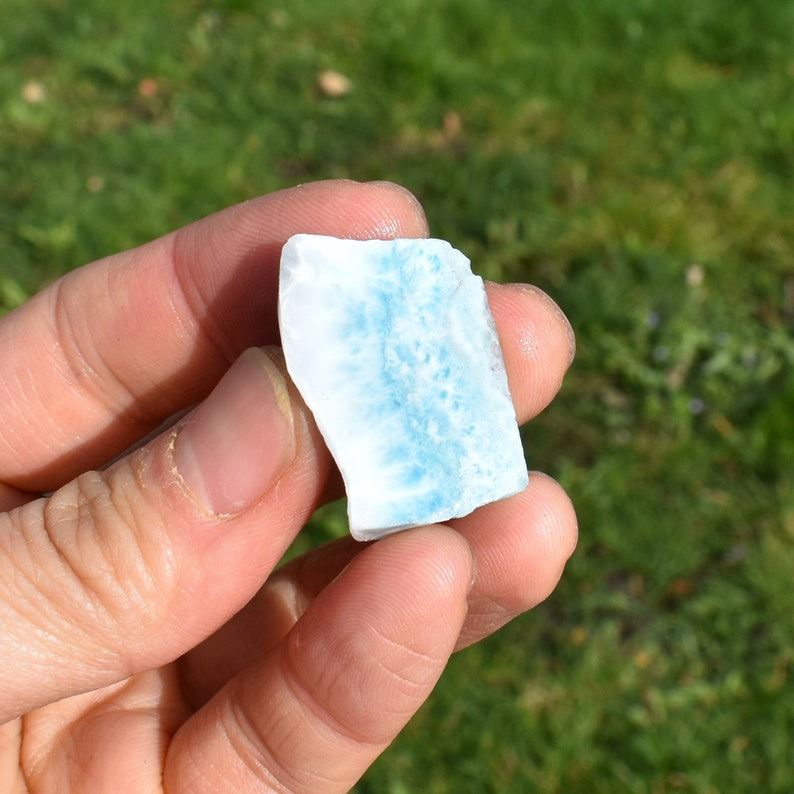 Larimar Dolphin Stone Freeform Raw Slab Slice - 10 grams - #07