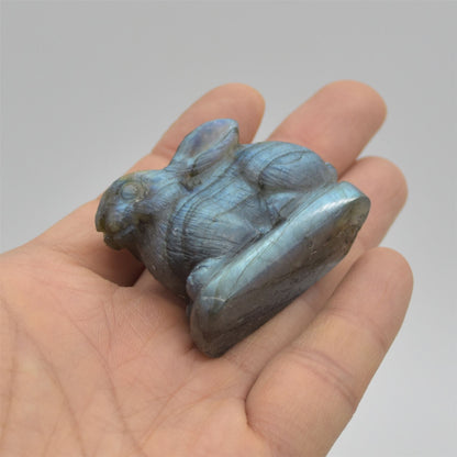 Labradorite Bunny Rabbit - 5cm x 4cm x 2cm - 59 grams