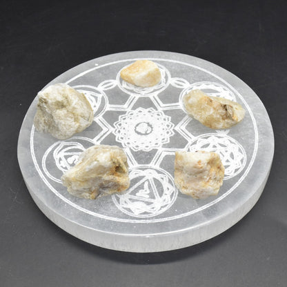Honey & Cream Azeztulite Azozeo Raw Quartz Crystal - 5 Sizes - 1 Count