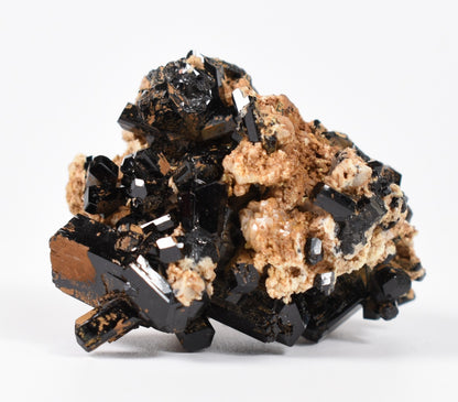 Lustrous Black Tourmaline On Feldspar - Raw Schorl Crystal Cluster - Natural Mineral Specimen - 43 Grams - Crystal Decor