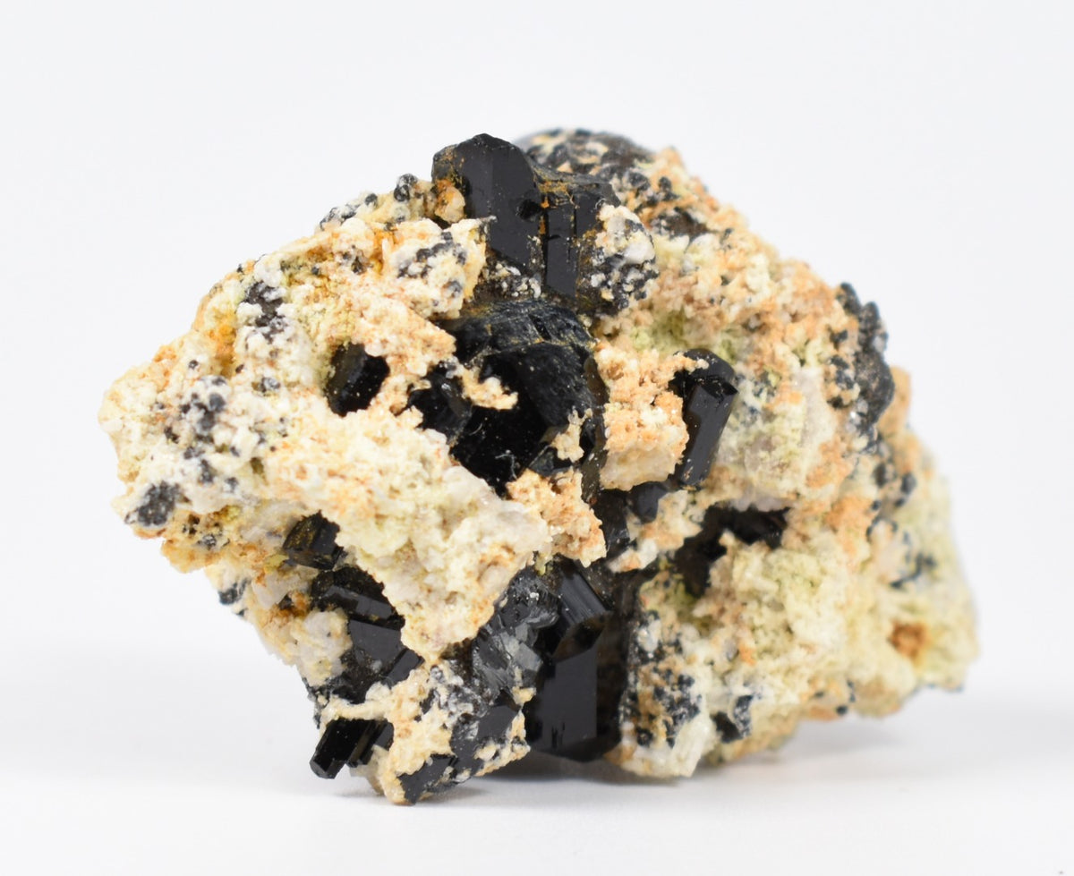 Lustrous Black Tourmaline On Feldspar - Raw Schorl Crystal Cluster - Natural Mineral Specimen - 29 Grams - Crystal Decor