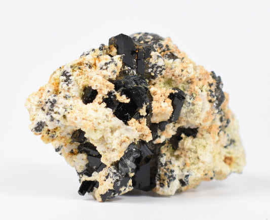 Lustrous Black Tourmaline On Feldspar - Raw Schorl Crystal Cluster - Natural Mineral Specimen - 29 Grams - Crystal Decor