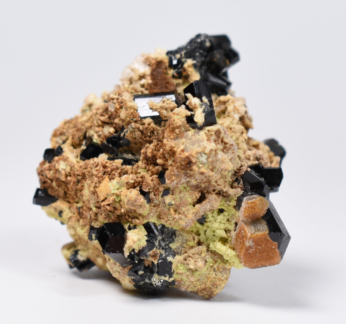 Lustrous Black Tourmaline On Feldspar - Raw Schorl Crystal Cluster - Natural Mineral Specimen - 28 Grams - Crystal Decor