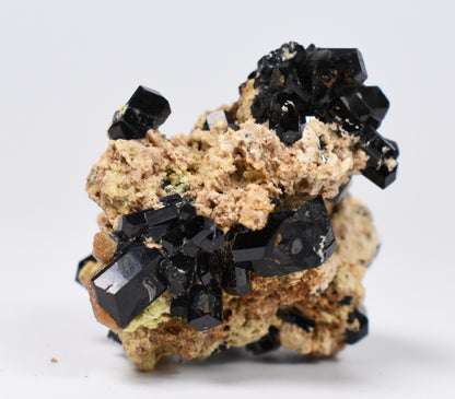 Lustrous Black Tourmaline On Feldspar - Raw Schorl Crystal Cluster - Natural Mineral Specimen - 28 Grams - Crystal Decor