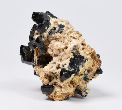 Lustrous Black Tourmaline On Feldspar - Raw Schorl Crystal Cluster - Natural Mineral Specimen - 28 Grams - Crystal Decor