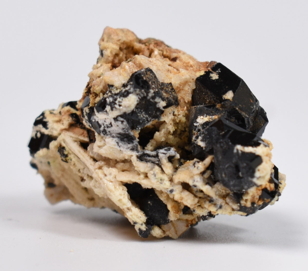 Lustrous Black Tourmaline On Feldspar - Raw Schorl Crystal Cluster - Natural Mineral Specimen - 15 Grams - Crystal Decor