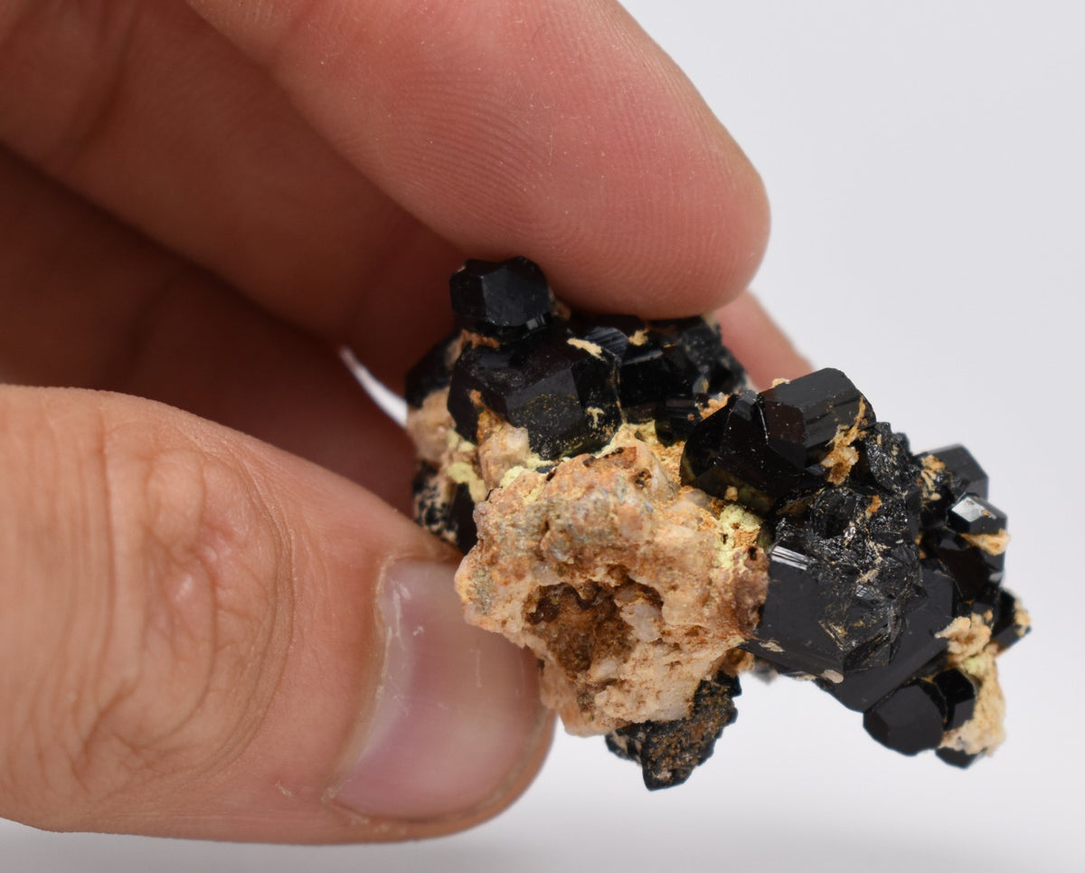 Lustrous Black Tourmaline On Feldspar - Raw Schorl Crystal Cluster - Natural Mineral Specimen - 15 Grams - Crystal Decor