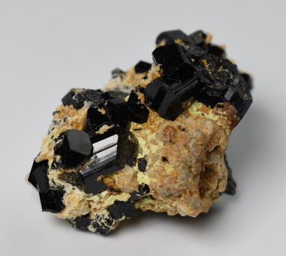 Lustrous Black Tourmaline On Feldspar - Raw Schorl Crystal Cluster - Natural Mineral Specimen - 15 Grams - Crystal Decor
