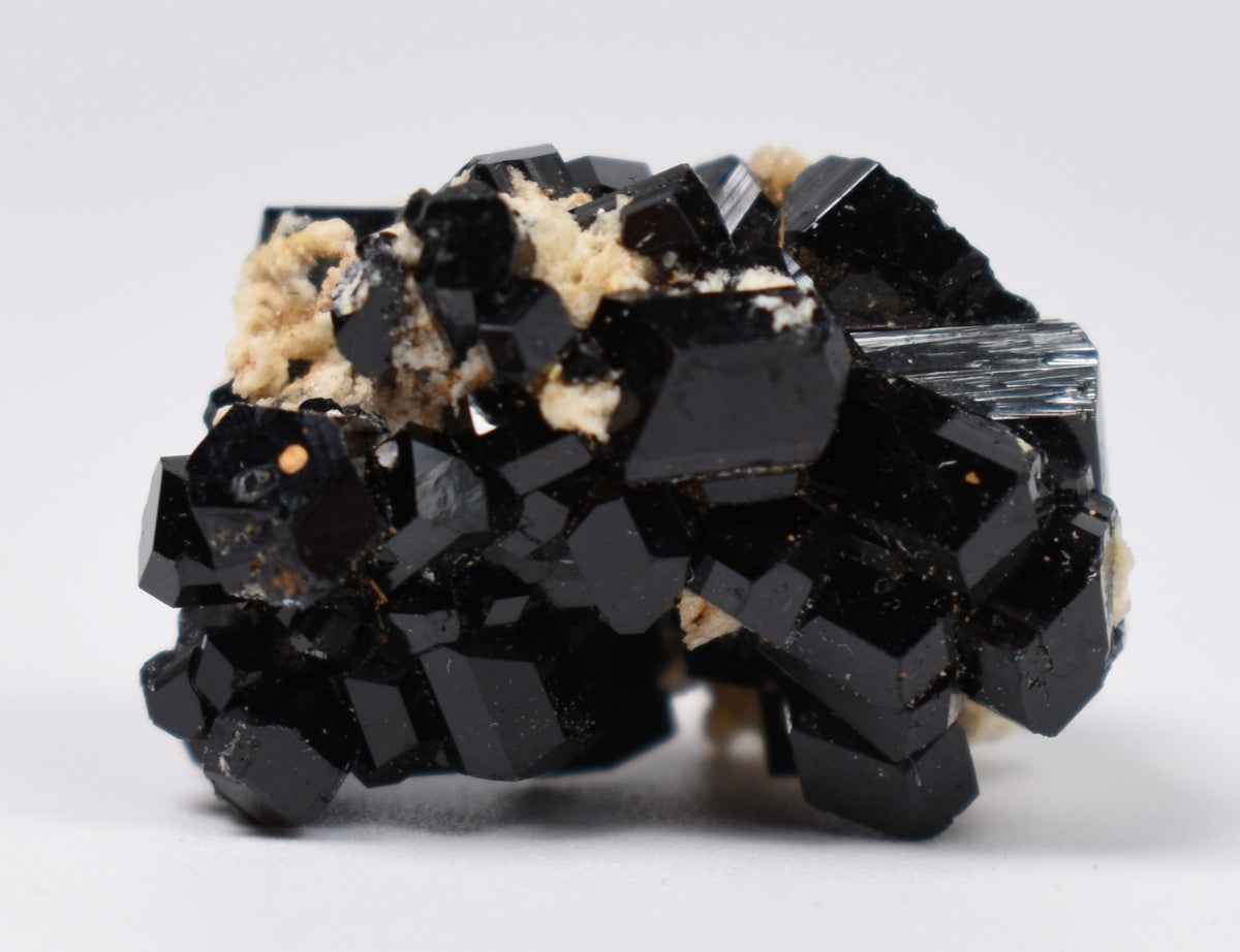 Lustrous Black Tourmaline On Feldspar - Raw Schorl Crystal Cluster - Natural Mineral Specimen - 7 Grams - Crystal Decor