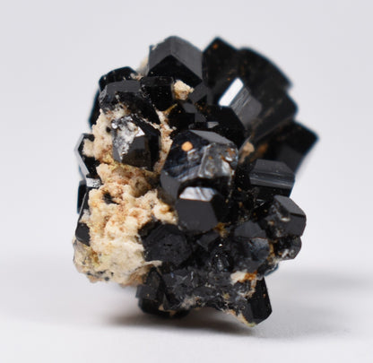 Lustrous Black Tourmaline On Feldspar - Raw Schorl Crystal Cluster - Natural Mineral Specimen - 7 Grams - Crystal Decor