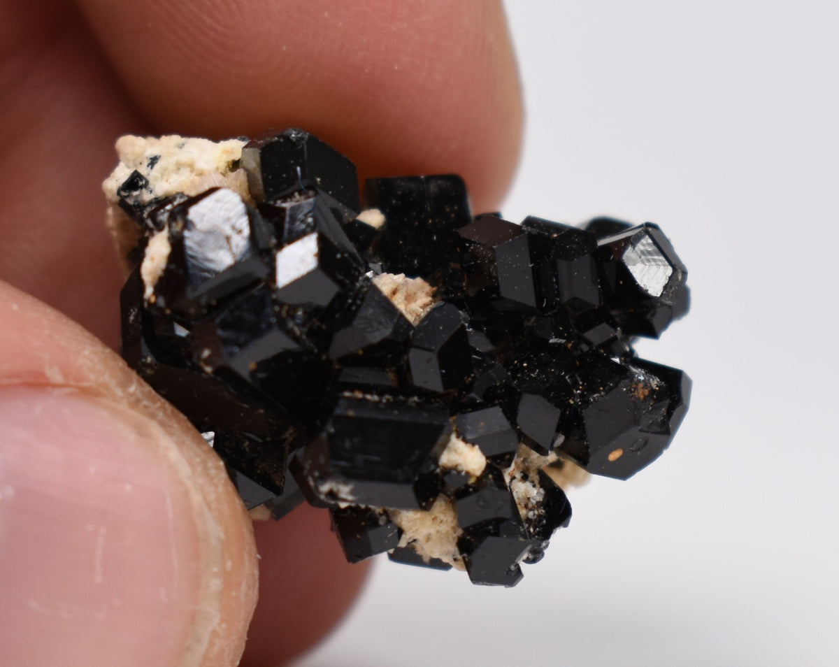 Lustrous Black Tourmaline On Feldspar - Raw Schorl Crystal Cluster - Natural Mineral Specimen - 7 Grams - Crystal Decor