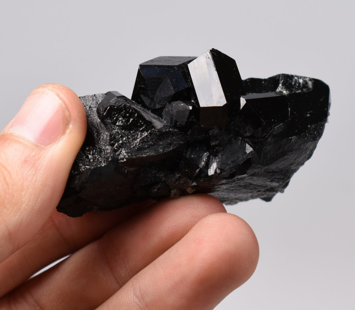 Lustrous Black Tourmaline - Raw Schorl Crystal Cluster - Natural Mineral Specimen - 90 Grams - Crystal Decor