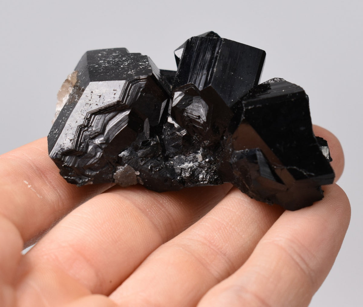 Lustrous Black Tourmaline - Raw Schorl Crystal Cluster - Natural Mineral Specimen - 90 Grams - Crystal Decor
