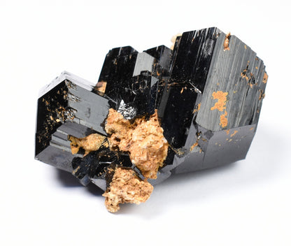 Lustrous Black Tourmaline On Feldspar - Raw Schorl Crystal Cluster - Natural Mineral Specimen - 67 Grams - Crystal Decor