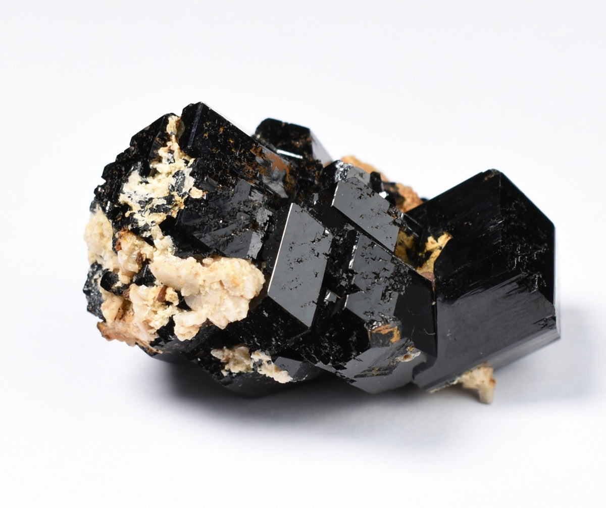 Lustrous Black Tourmaline On Feldspar - Raw Schorl Crystal Cluster - Natural Mineral Specimen - 67 Grams - Crystal Decor