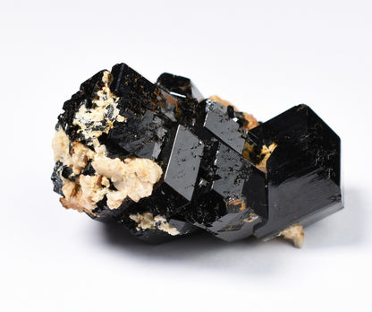 Lustrous Black Tourmaline On Feldspar - Raw Schorl Crystal Cluster - Natural Mineral Specimen - 67 Grams - Crystal Decor