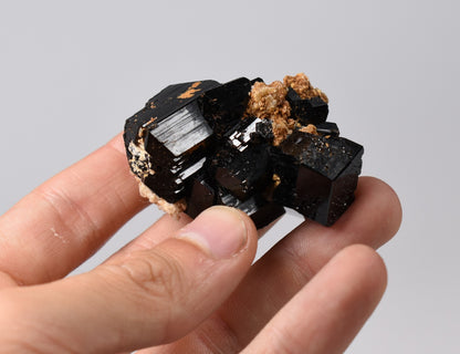Lustrous Black Tourmaline On Feldspar - Raw Schorl Crystal Cluster - Natural Mineral Specimen - 67 Grams - Crystal Decor