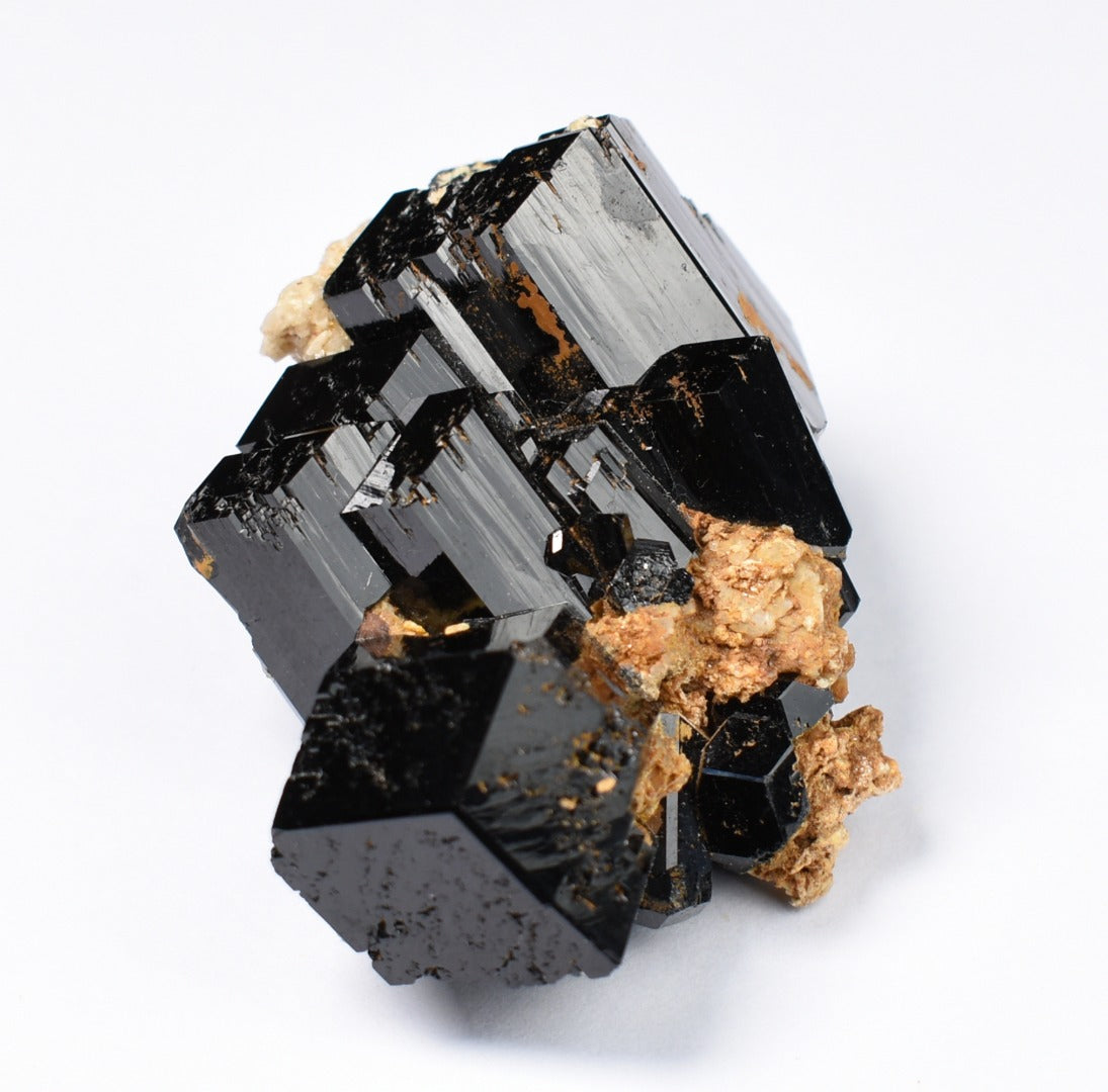 Lustrous Black Tourmaline On Feldspar - Raw Schorl Crystal Cluster - Natural Mineral Specimen - 67 Grams - Crystal Decor