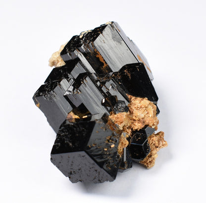 Lustrous Black Tourmaline On Feldspar - Raw Schorl Crystal Cluster - Natural Mineral Specimen - 67 Grams - Crystal Decor