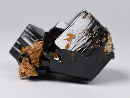 Lustrous Black Tourmaline On Feldspar - Raw Schorl Crystal Cluster - Natural Mineral Specimen - 67 Grams - Crystal Decor