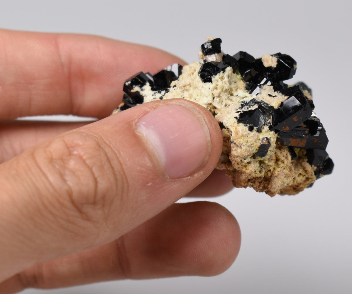 Lustrous Black Tourmaline On Feldspar - Raw Schorl Crystal Cluster - Natural Mineral Specimen - 34 Grams - Crystal Decor