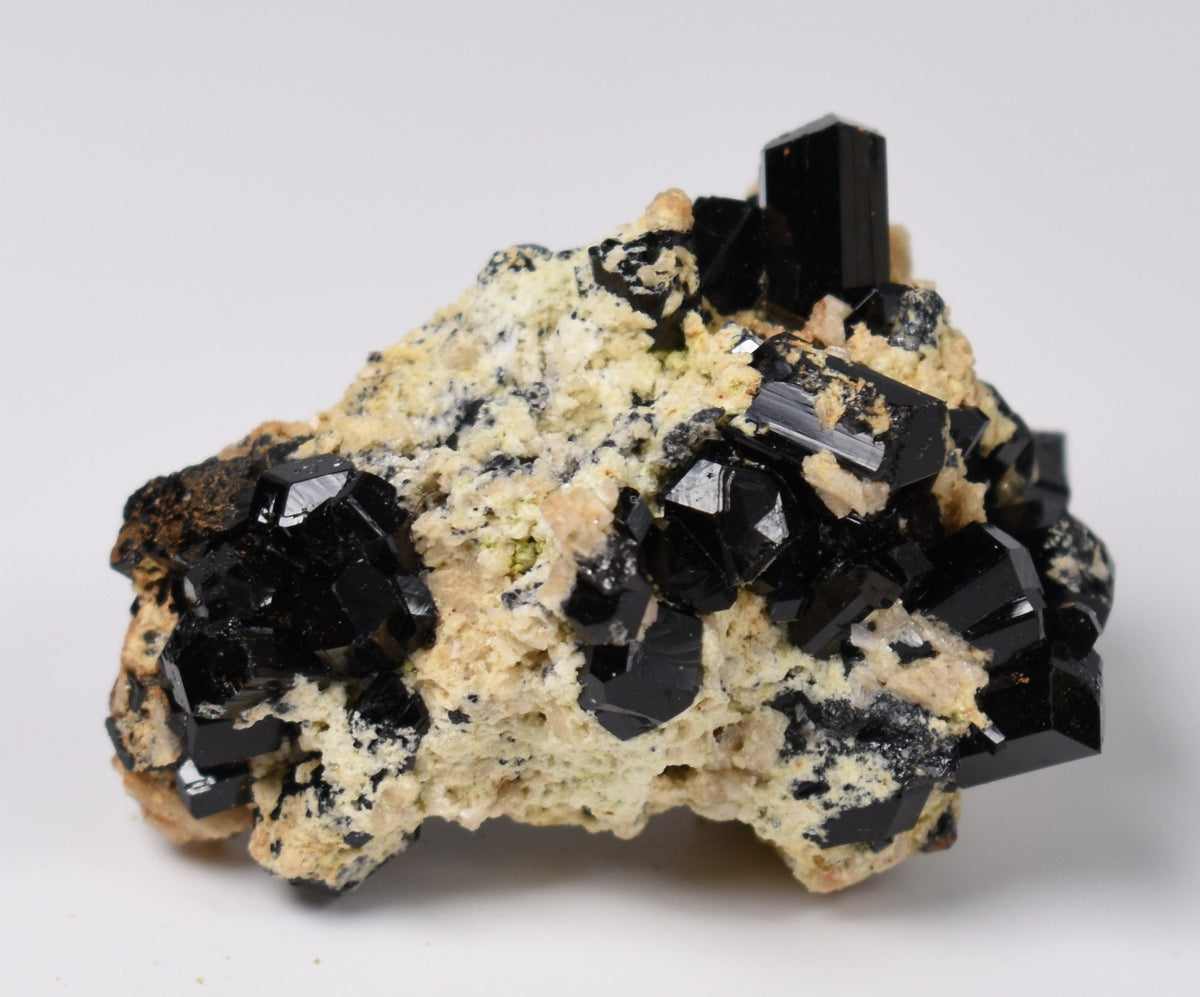 Lustrous Black Tourmaline On Feldspar - Raw Schorl Crystal Cluster - Natural Mineral Specimen - 34 Grams - Crystal Decor