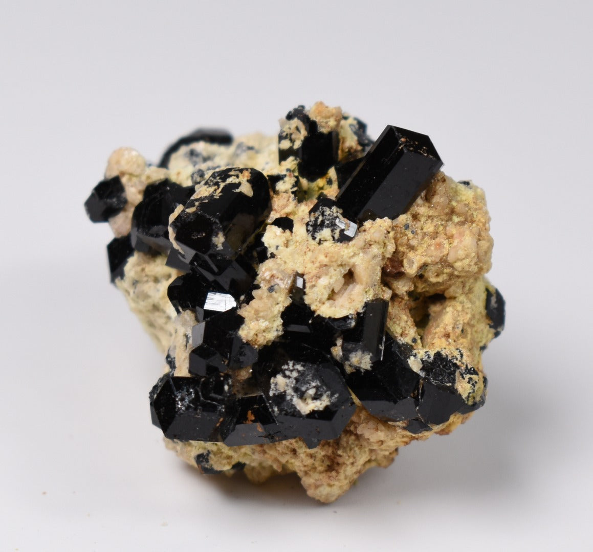 Lustrous Black Tourmaline On Feldspar - Raw Schorl Crystal Cluster - Natural Mineral Specimen - 34 Grams - Crystal Decor
