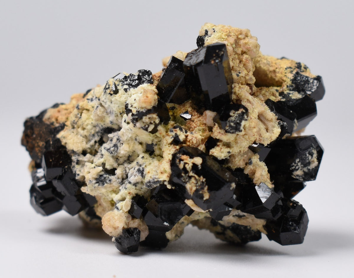 Lustrous Black Tourmaline On Feldspar - Raw Schorl Crystal Cluster - Natural Mineral Specimen - 34 Grams - Crystal Decor