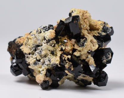 Lustrous Black Tourmaline On Feldspar - Raw Schorl Crystal Cluster - Natural Mineral Specimen - 34 Grams - Crystal Decor