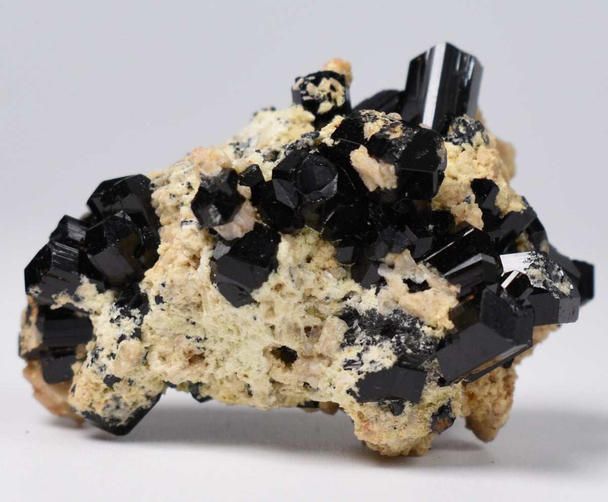 Lustrous Black Tourmaline On Feldspar - Raw Schorl Crystal Cluster - Natural Mineral Specimen - 34 Grams - Crystal Decor