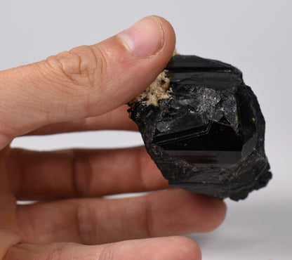 Lustrous Black Tourmaline On Feldspar - Raw Schorl Crystal Cluster - Natural Mineral Specimen - 138 Grams - Crystal Decor