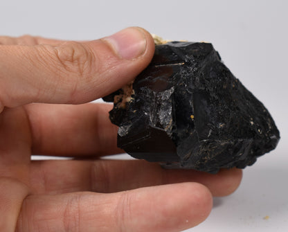 Lustrous Black Tourmaline On Feldspar - Raw Schorl Crystal Cluster - Natural Mineral Specimen - 138 Grams - Crystal Decor