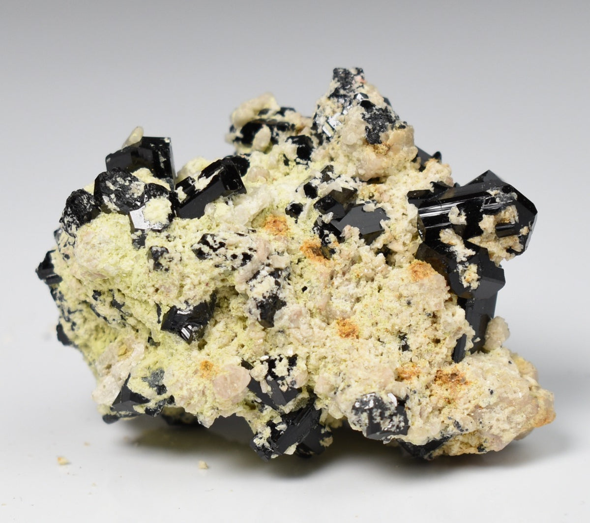 Lustrous Black Tourmaline On Feldspar - Raw Schorl Crystal Cluster - Natural Mineral Specimen - 38 Grams - Crystal Decor