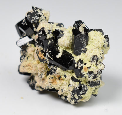 Lustrous Black Tourmaline On Feldspar - Raw Schorl Crystal Cluster - Natural Mineral Specimen - 38 Grams - Crystal Decor