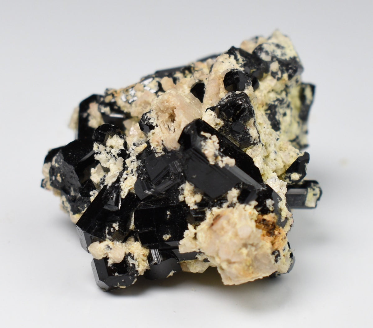 Lustrous Black Tourmaline On Feldspar - Raw Schorl Crystal Cluster - Natural Mineral Specimen - 38 Grams - Crystal Decor