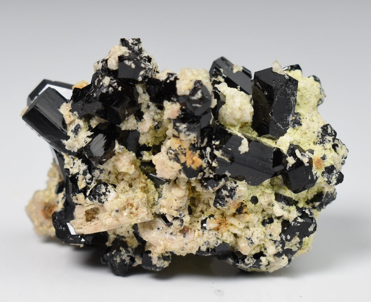 Lustrous Black Tourmaline On Feldspar - Raw Schorl Crystal Cluster - Natural Mineral Specimen - 38 Grams - Crystal Decor