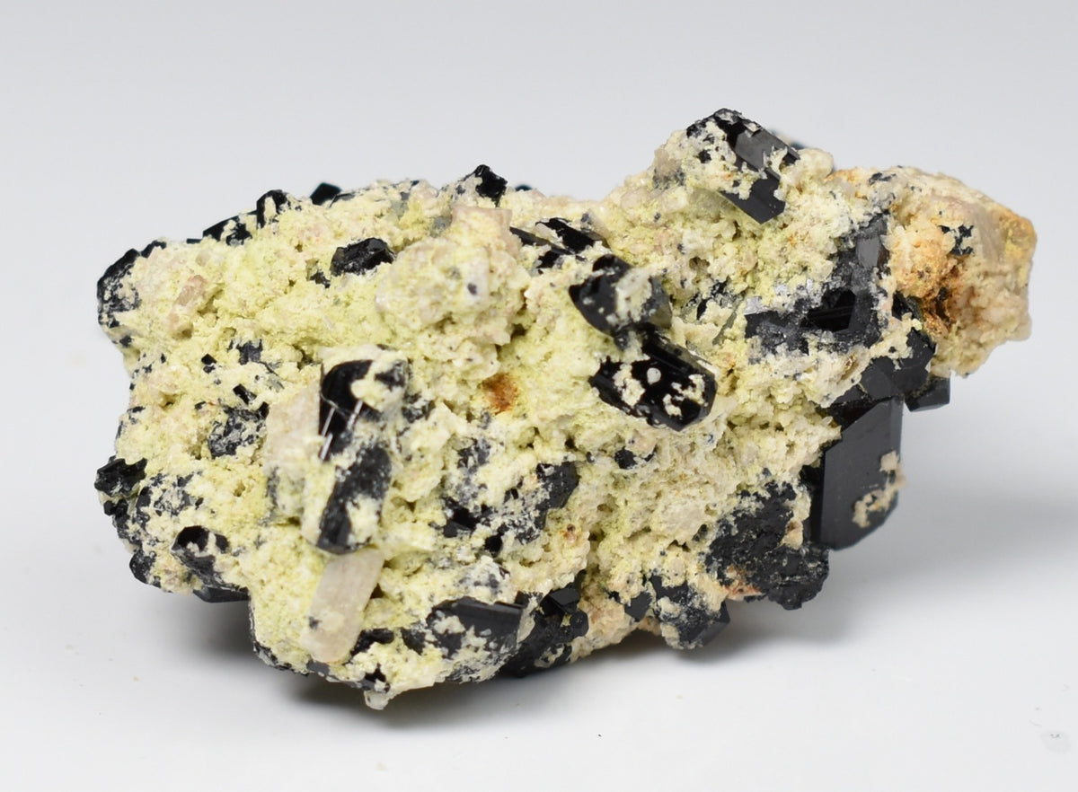 Lustrous Black Tourmaline On Feldspar - Raw Schorl Crystal Cluster - Natural Mineral Specimen - 38 Grams - Crystal Decor
