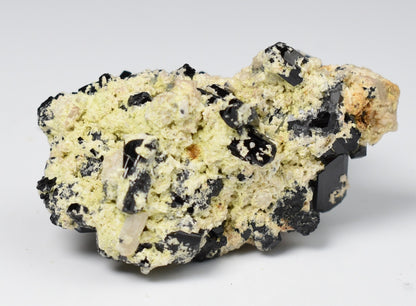 Lustrous Black Tourmaline On Feldspar - Raw Schorl Crystal Cluster - Natural Mineral Specimen - 38 Grams - Crystal Decor