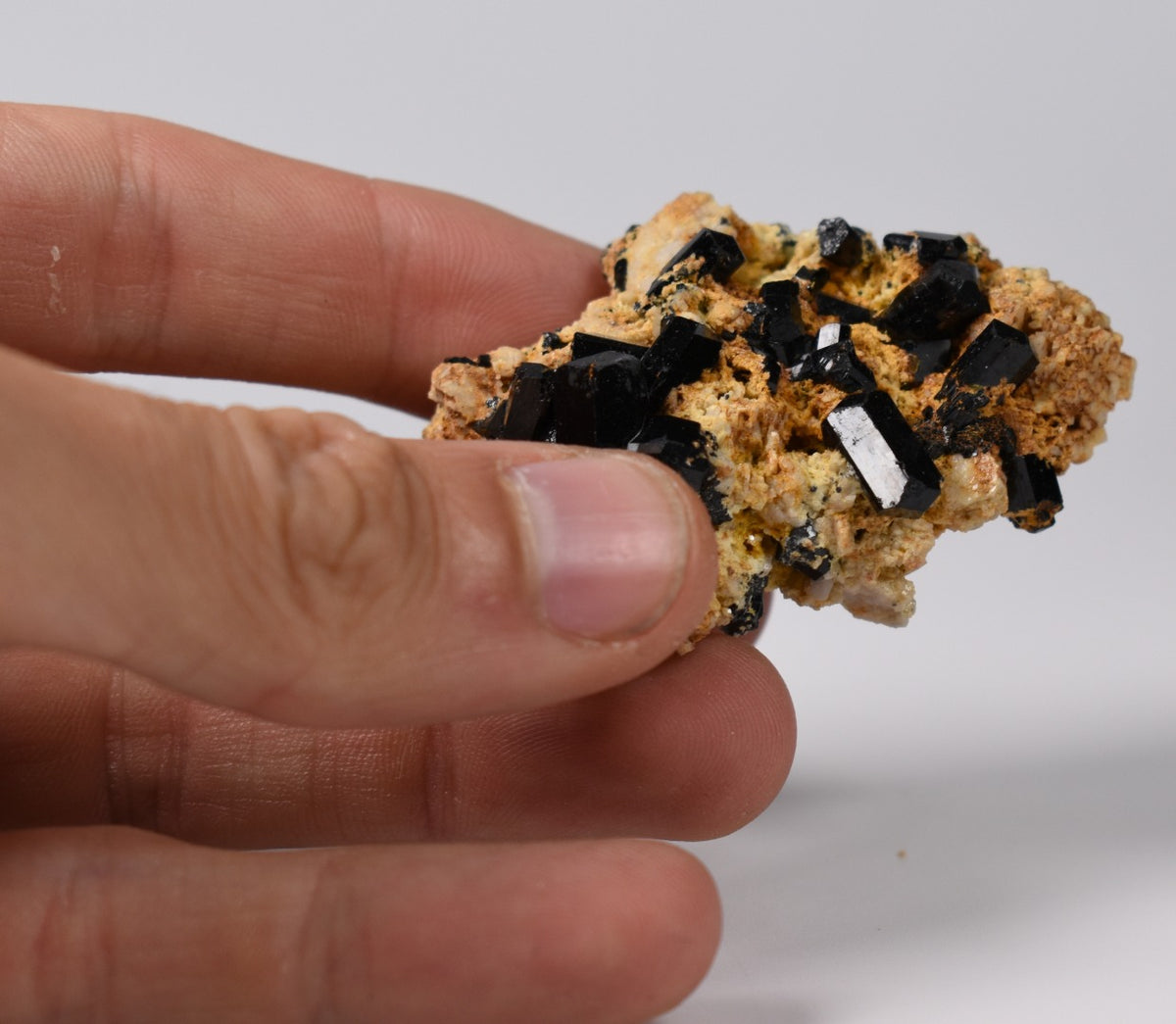 Lustrous Black Tourmaline On Feldspar - Raw Schorl Crystal Cluster - Natural Mineral Specimen - 47 Grams - Crystal Decor