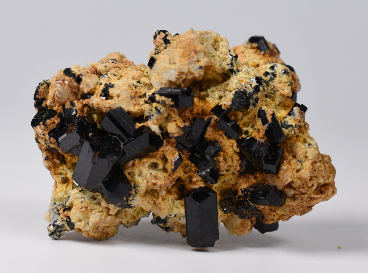 Lustrous Black Tourmaline On Feldspar - Raw Schorl Crystal Cluster - Natural Mineral Specimen - 47 Grams - Crystal Decor