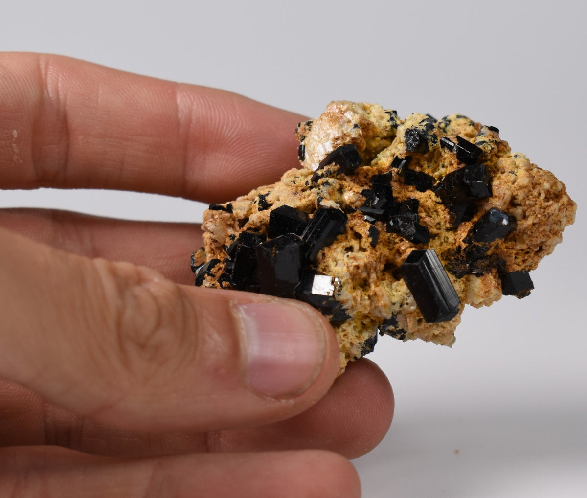 Lustrous Black Tourmaline On Feldspar - Raw Schorl Crystal Cluster - Natural Mineral Specimen - 47 Grams - Crystal Decor