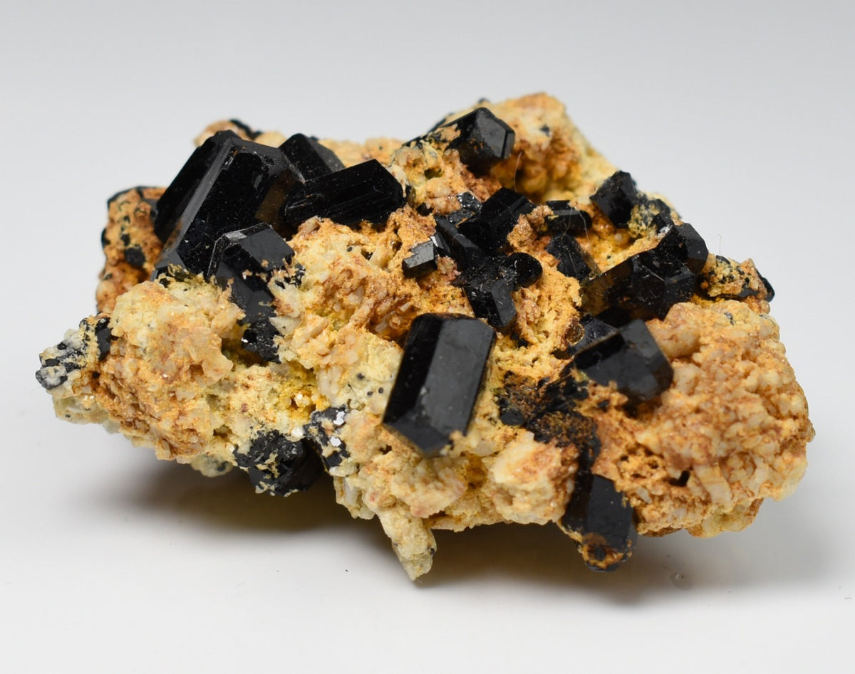 Lustrous Black Tourmaline On Feldspar - Raw Schorl Crystal Cluster - Natural Mineral Specimen - 47 Grams - Crystal Decor