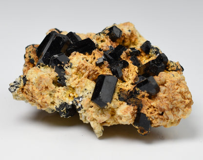 Lustrous Black Tourmaline On Feldspar - Raw Schorl Crystal Cluster - Natural Mineral Specimen - 47 Grams - Crystal Decor