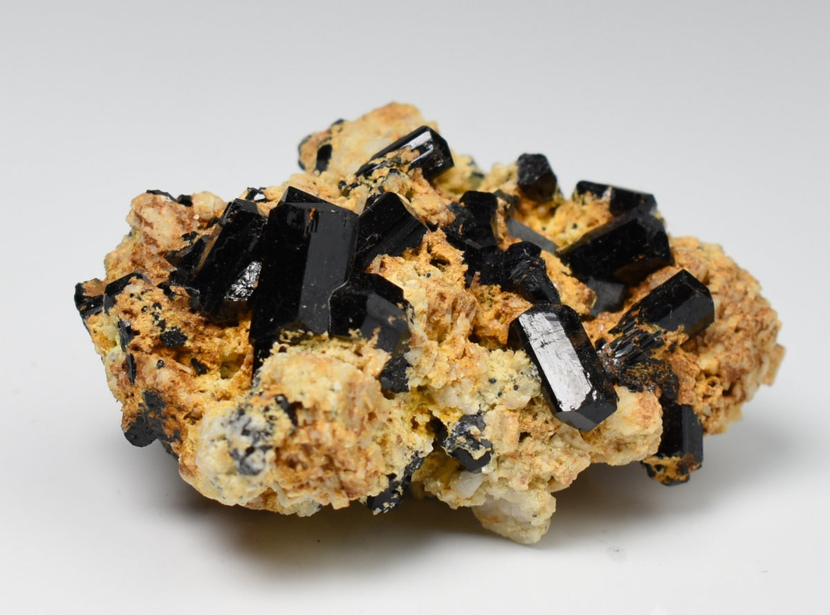 Lustrous Black Tourmaline On Feldspar - Raw Schorl Crystal Cluster - Natural Mineral Specimen - 47 Grams - Crystal Decor