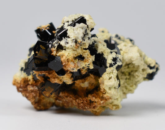 Lustrous Black Tourmaline On Feldspar - Raw Schorl Crystal Cluster - Natural Mineral Specimen - 20 Grams - Crystal Decor